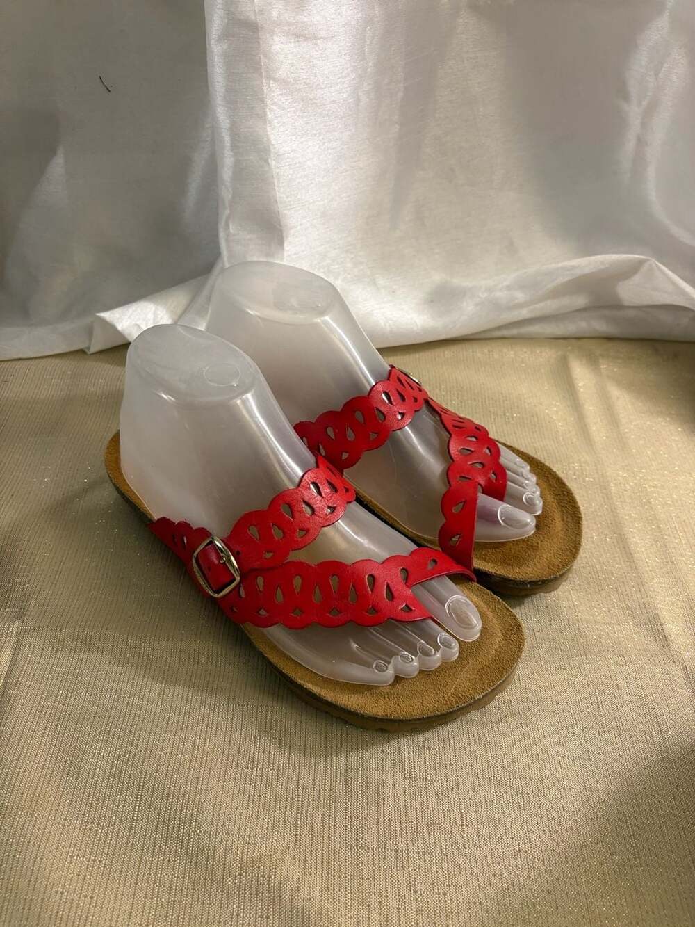 Yokono Red Leather Sandals